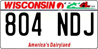 WI license plate 804NDJ