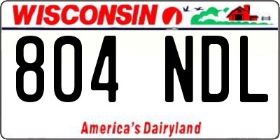 WI license plate 804NDL