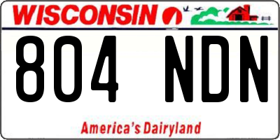 WI license plate 804NDN
