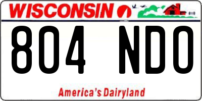 WI license plate 804NDO