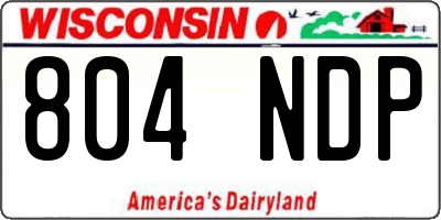 WI license plate 804NDP