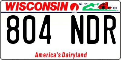 WI license plate 804NDR