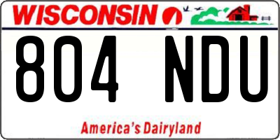 WI license plate 804NDU