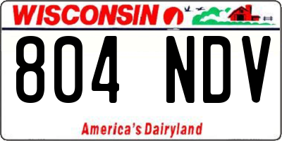 WI license plate 804NDV