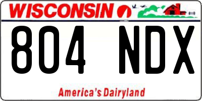 WI license plate 804NDX