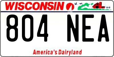 WI license plate 804NEA
