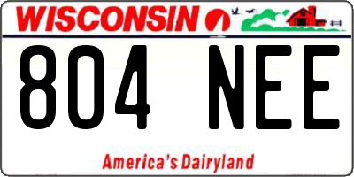 WI license plate 804NEE