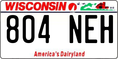 WI license plate 804NEH