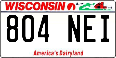 WI license plate 804NEI