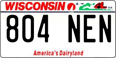 WI license plate 804NEN