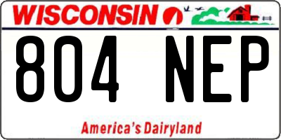 WI license plate 804NEP