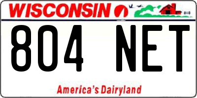 WI license plate 804NET