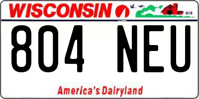 WI license plate 804NEU