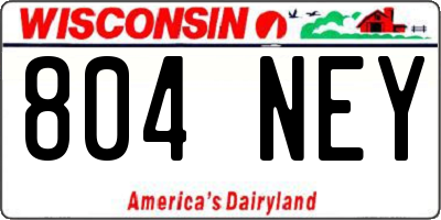 WI license plate 804NEY