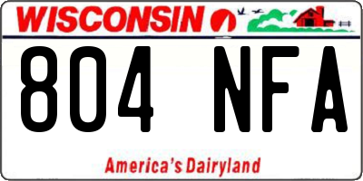 WI license plate 804NFA