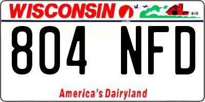 WI license plate 804NFD