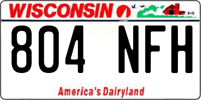 WI license plate 804NFH