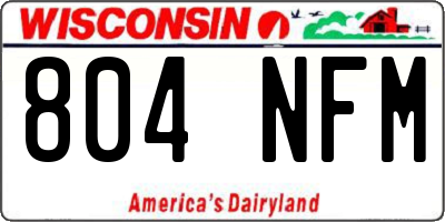 WI license plate 804NFM