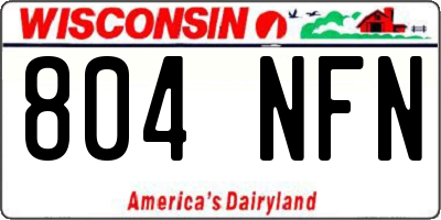 WI license plate 804NFN