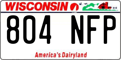 WI license plate 804NFP