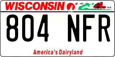 WI license plate 804NFR