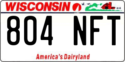 WI license plate 804NFT