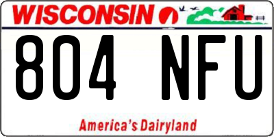 WI license plate 804NFU