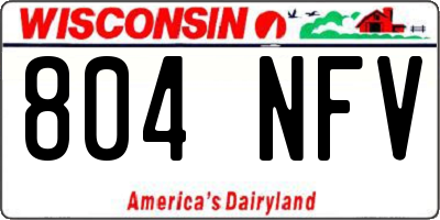 WI license plate 804NFV