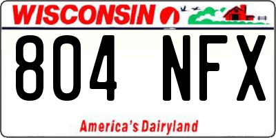 WI license plate 804NFX