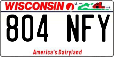 WI license plate 804NFY