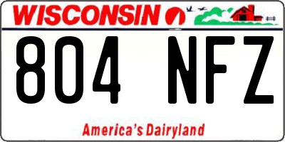 WI license plate 804NFZ