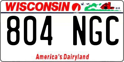 WI license plate 804NGC