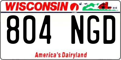 WI license plate 804NGD
