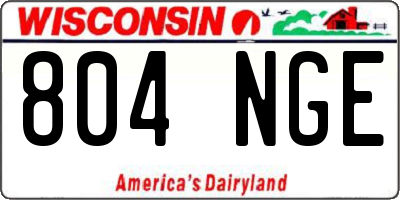 WI license plate 804NGE
