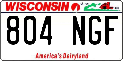 WI license plate 804NGF