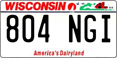 WI license plate 804NGI