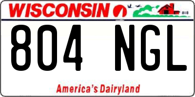 WI license plate 804NGL
