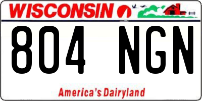 WI license plate 804NGN
