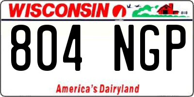 WI license plate 804NGP