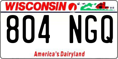 WI license plate 804NGQ