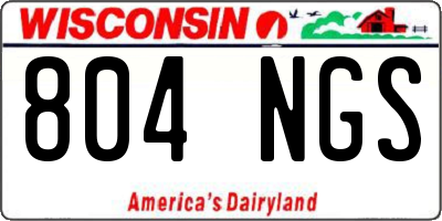 WI license plate 804NGS