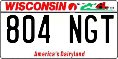 WI license plate 804NGT