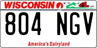 WI license plate 804NGV