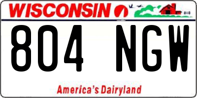 WI license plate 804NGW