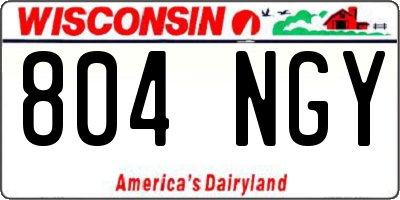 WI license plate 804NGY