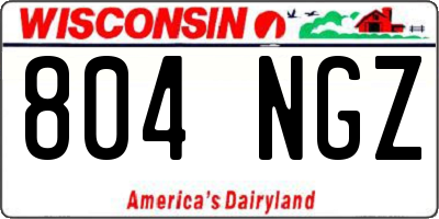 WI license plate 804NGZ