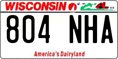 WI license plate 804NHA