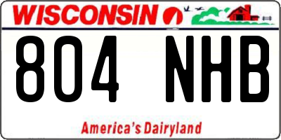 WI license plate 804NHB