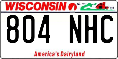 WI license plate 804NHC