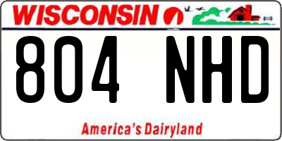 WI license plate 804NHD